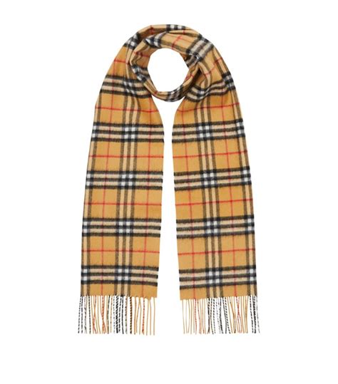 burberry classic vintage check cashmere scarf antique yellow